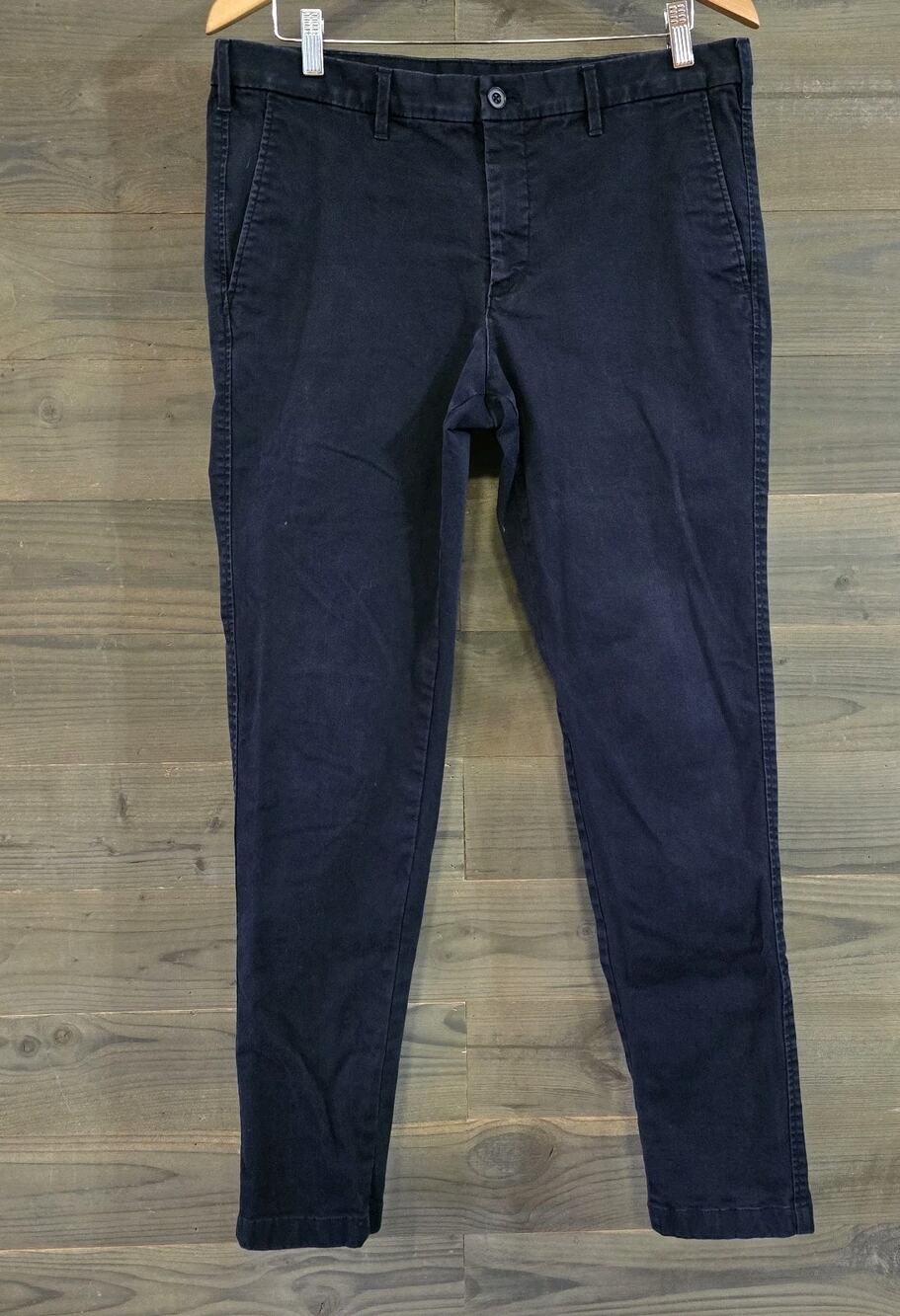 Uniqlo Men's Navy Slim Fit Chino Pants 36x34 Stretch Cotton Casual Dress